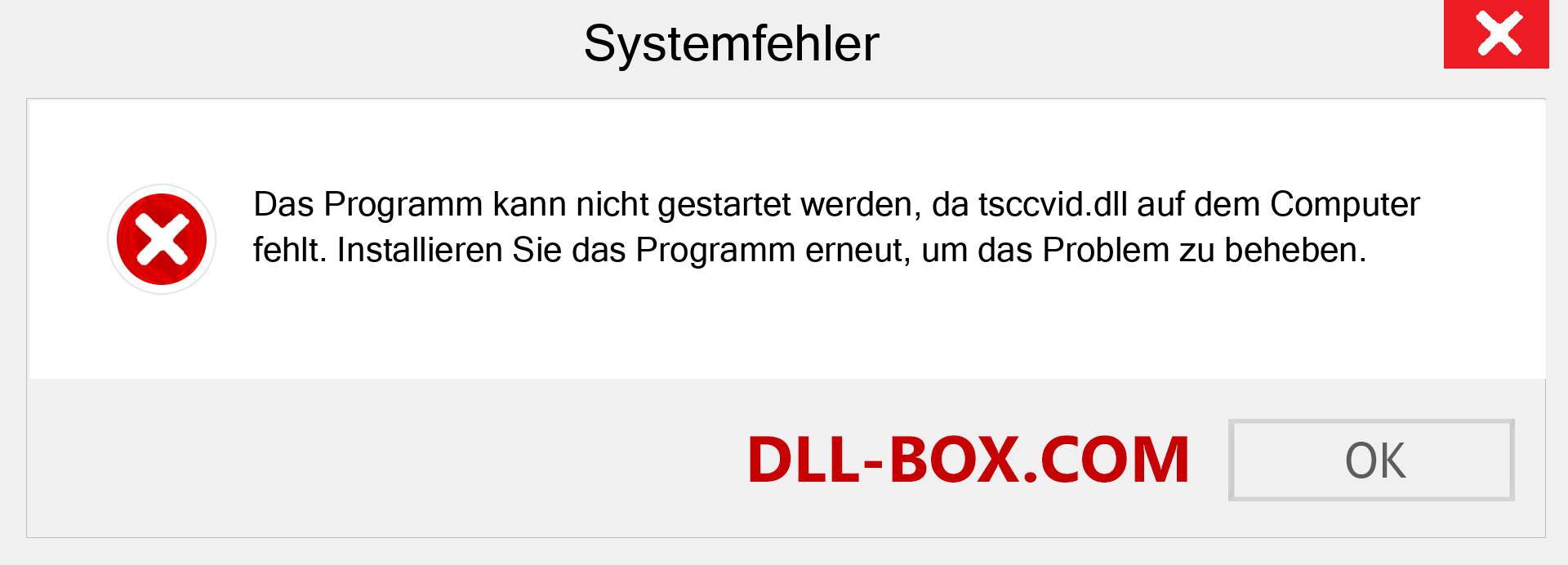 tsccvid.dll-Datei fehlt?. Download für Windows 7, 8, 10 - Fix tsccvid dll Missing Error unter Windows, Fotos, Bildern